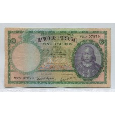 PORTUGAL 1959 VEINTE ESCUDOS BILLETE EN BUEN ESTADO